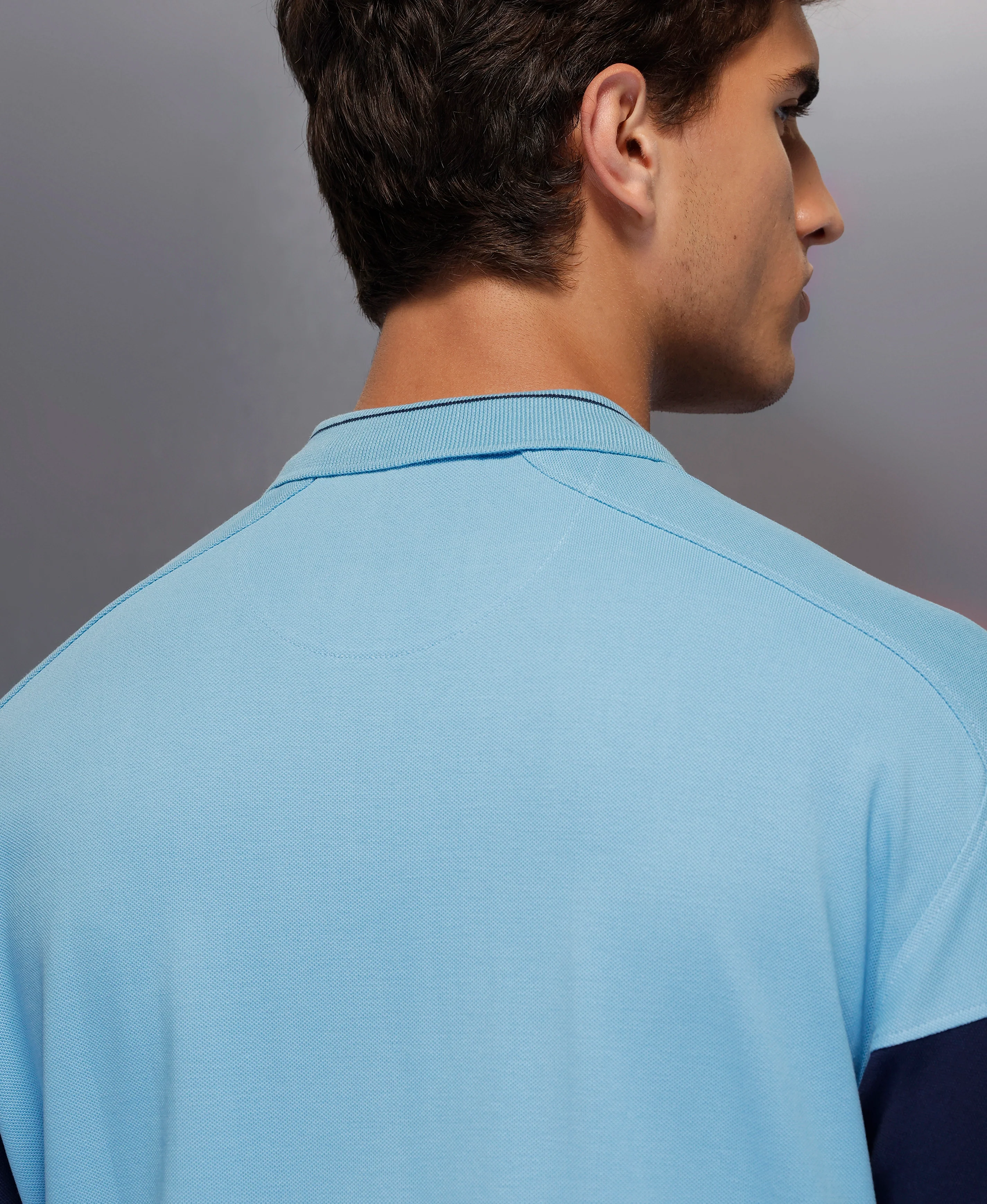 Classic Cut And Sew Polo T-Shirt | Blue - Image 4