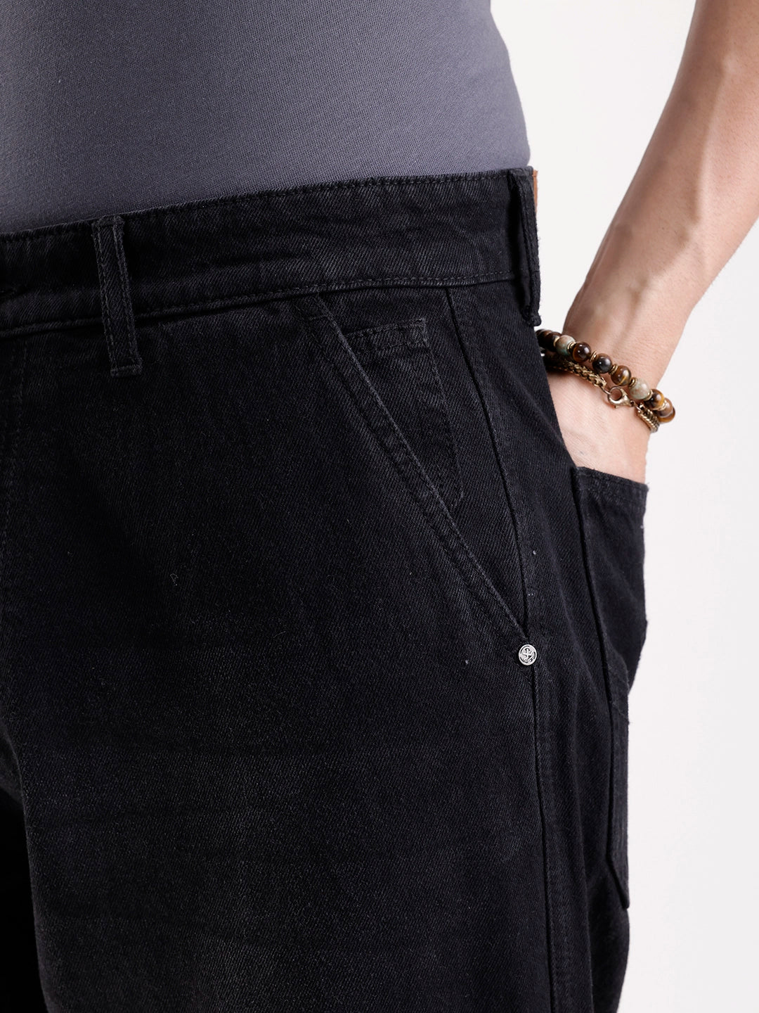 Washed Loose Fit Cargo Denim | Grey - Image 6